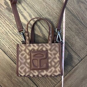 Telfar Small Chocolate Monogram Shopping Bag/Purse with Adjustable Strap